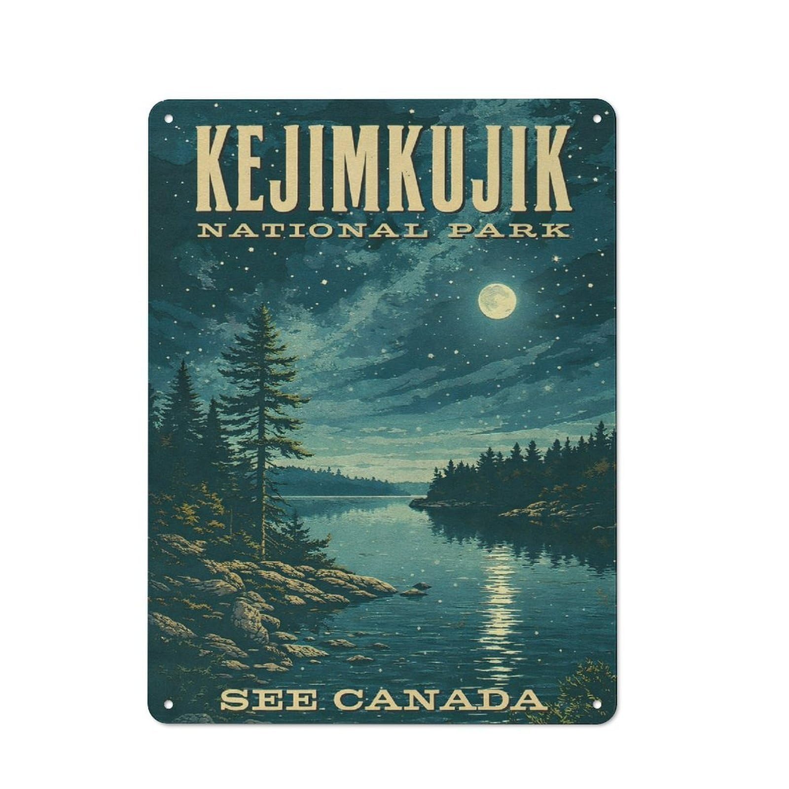Junmoney Style Kejimkujik National Park Vintage Vintage Metal Sign 40X30cm, Shop Front Cafe Wall Decor For Takeaway, Bar, Kitchen Or Counter Area
