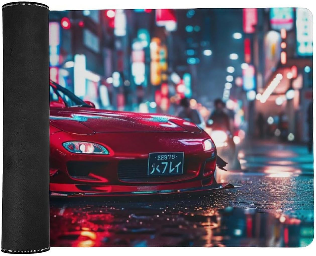 FoRes JDM Large Gaming Mouse Pads Drift Sports Car Jdm Rx7 Desk Mat Non-Slip Rubber Base Laptop Computer Accessories Supplies Writing Pad for Office Home 40x90cm