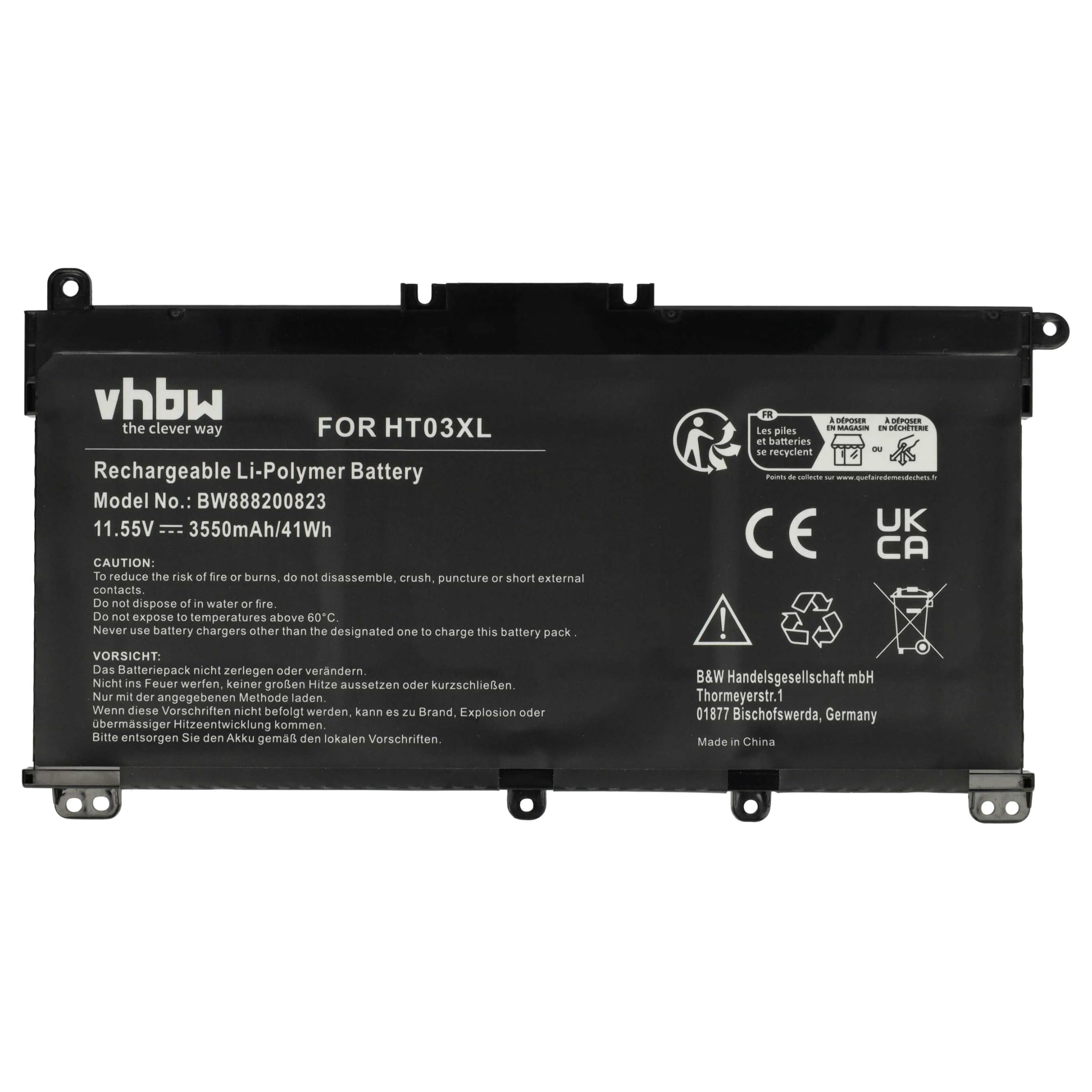 Vhbw Batteria Compatibile Per HP Notebook 15-BW, 15-BS545tu, 15-BS580tx, 2400mAh, 14.8V, Li-Ion - 3