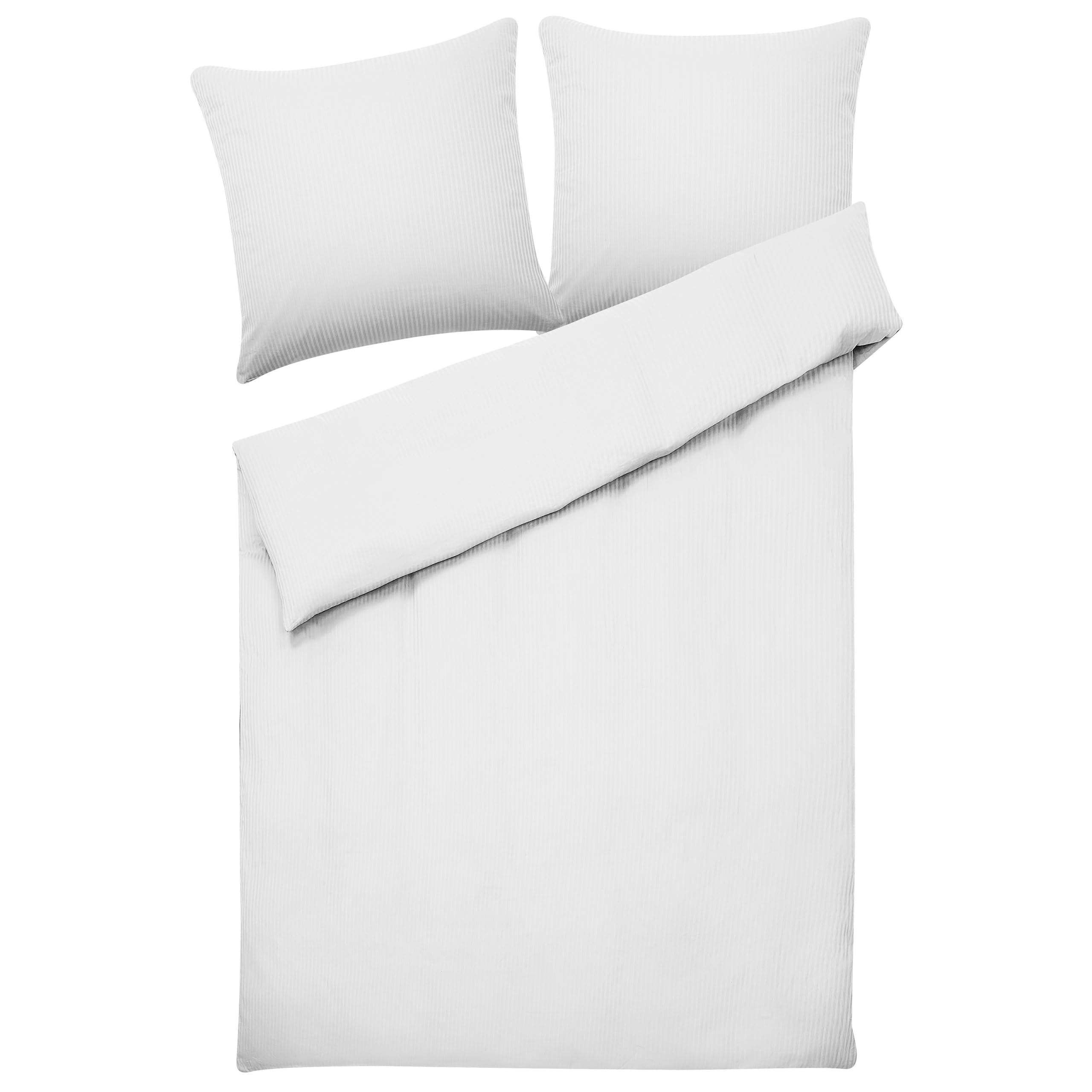 Ensemble de literie Moderne 155 x 220 cm en Coton Blanc pour Une Chambre Design Élégante Beliani