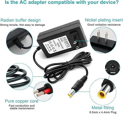 Miniatura 2 de Adaptador de TV de 19 V CC para LG Electronics de 27 pulgadas, 24 pulgadas, 23 pulgadas, 22 pulgadas, 20 pulgadas, 19 pulgadas, monitor LCD LED HDTV