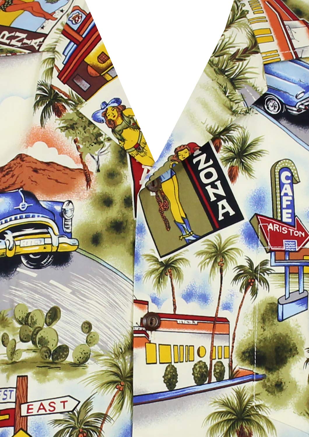 P.L.A. Pacific Legend | Camicia Hawaiana Originale | per Uomo | S - 4XL | Manica Corta | Tasca Anteriore | Hawaiian-Stampa | Car Street Designs, Beige, 4XL