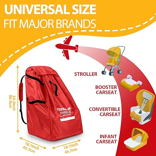 Miniatura 2 de TOMULE Bolsas de asiento de automóvil para viajes aéreos - Funda duradera para asiento de automóvil para viajes en avión - Bolsa acolchada para