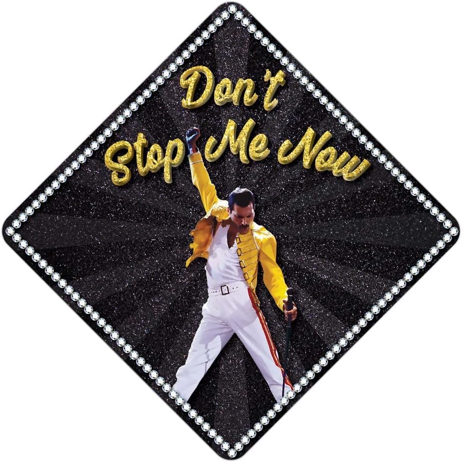 Tassel Toppers Queen - Don't Stop Me Now GRAP Cap Topper, Graduation Cap Decor, Graduation Cap Decorations, Large, Black
