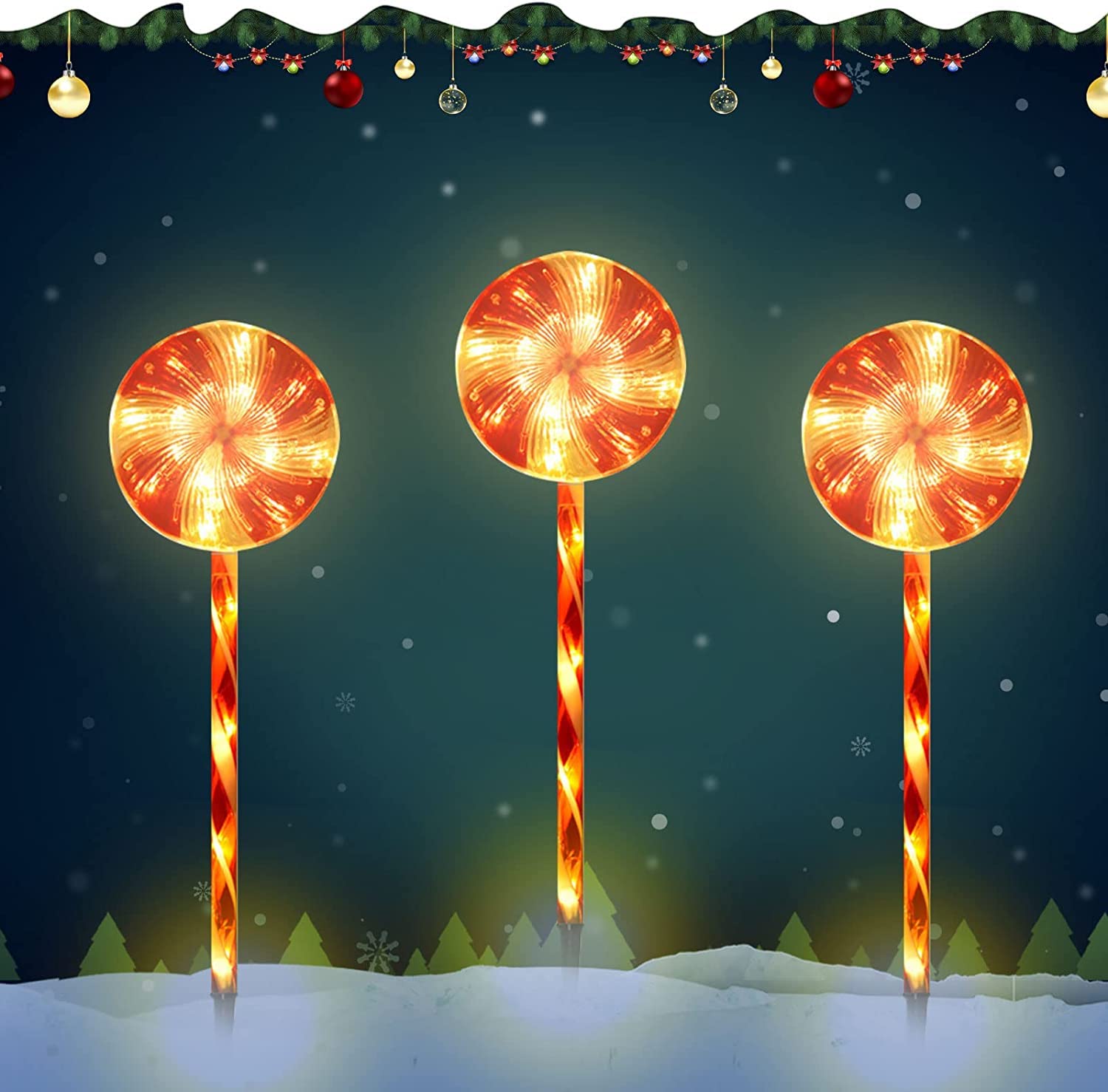 Led lollipop christmas lights Clearance