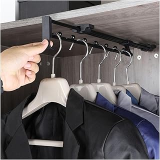 Pull Out Clothes Rail,Extendable Clothes Rail,Wardrobe Clothes Rod,Suitable for Wardrobe and Closet Organization,Space Saving,Load Capacity 20 KG (Size : 450mm/17.7inch)