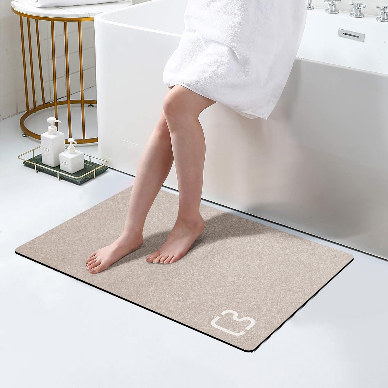 Alfombra de baño de 17 x 32 Pulgadas, de Secado rápido, súper Absorbente, de Tierra de diatomeas, Parte Inferior de Goma Antideslizante, Alfombra de baño Fina para Debajo de la Puerta, alfombras de