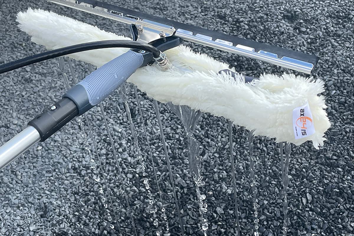 Profi Lave-Vitre 45 cm, Raclette 2-en-1 à Alimentation en Eau