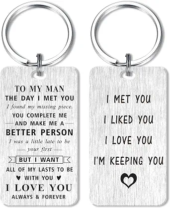 MOQYX Father's Day Keychain Gifts for Men, I Love You Keychain for Husband Boyfriend, Anniversary Keychain Gifts for Him