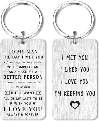 MOQIYXL Stainless Steel 'I Love You' Keychain Gift for Men