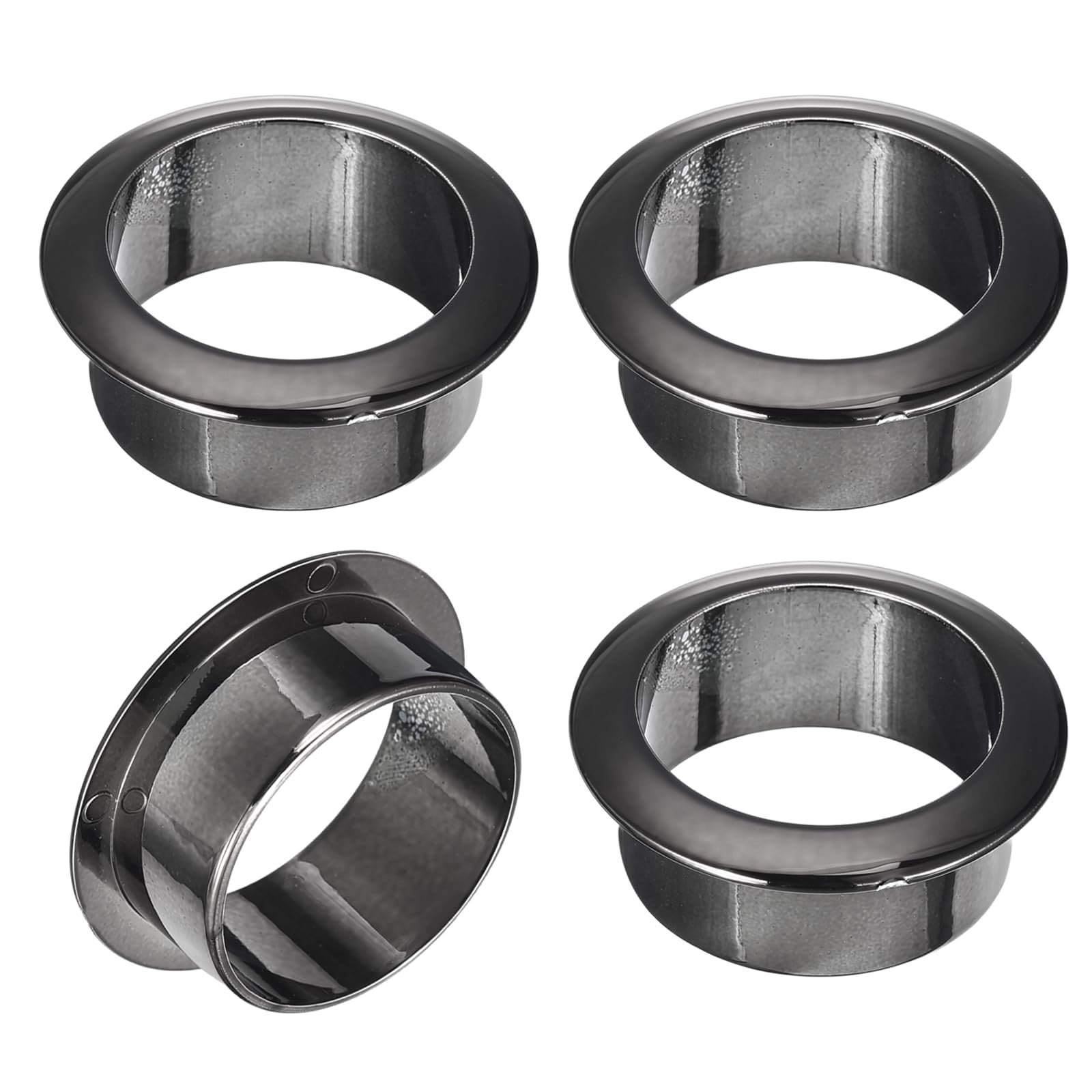 TA-VIGOR 4Pcs ABS Desk Cable Hole Covers, 1-3/8 inch(35mm) Wire Cord Organisers for Office Desks & Worktops, Neat Cable Management – Black