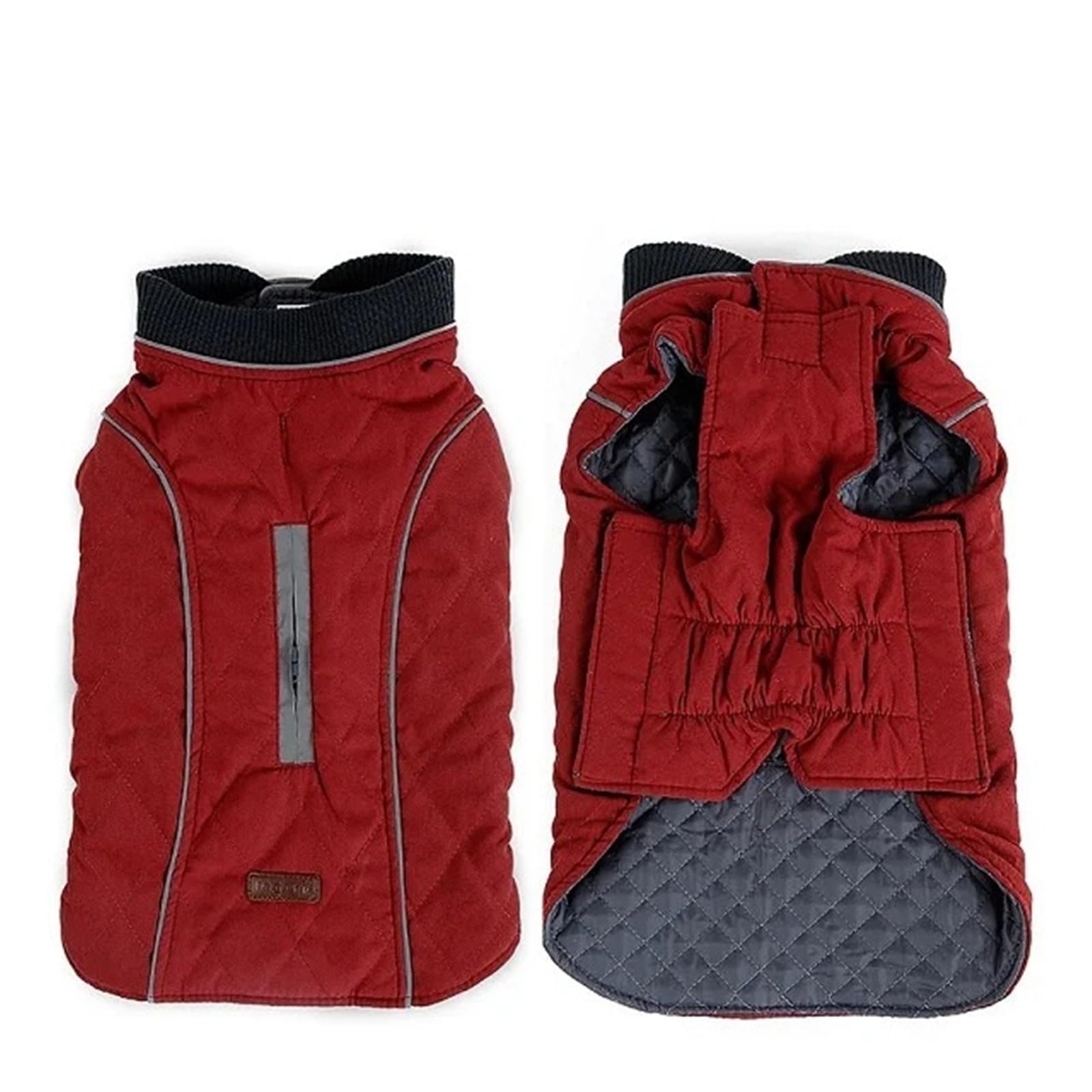 Manteau matelassé pour chien veste chaude rétro rouge taille M