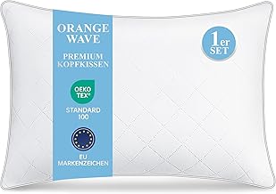 Orange Wave Oreillers 40x80 cm, Oreiller en Microfibre Moelleux, Hypoallergénique, Lavable, Oreillers Qualité Hotel Idéal pour Dormeurs sur Le Côté et Le Dos, Coussin Respirant et Doux