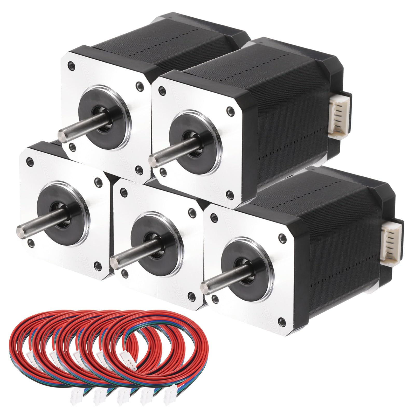 QUARKZMAN 5 Pcs Moteur Pas à Pas Nema 17 42x42x60mm 42 Moteur 2 Phase