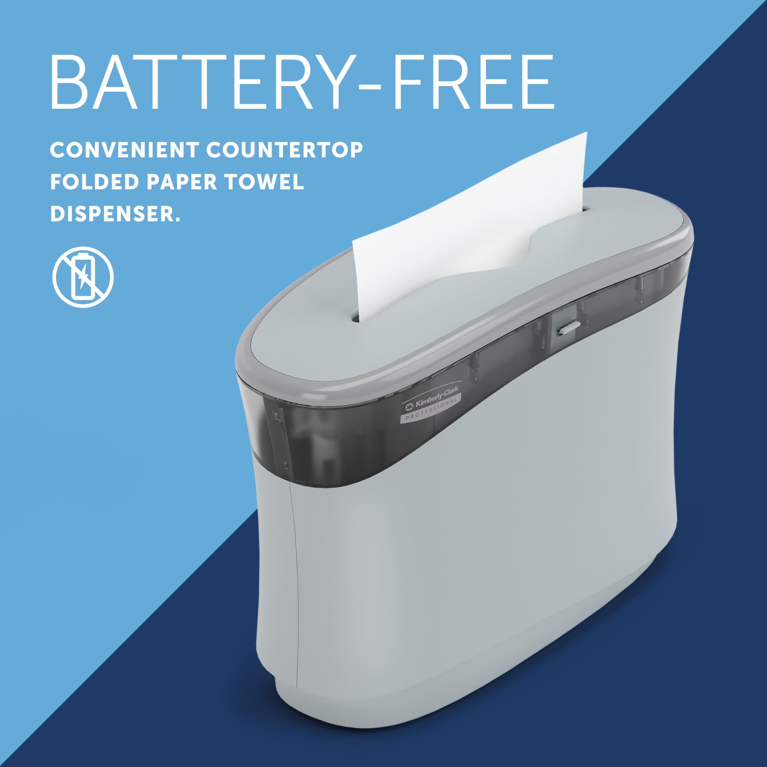 Kimberly-Clark Professional Dispenser di asciugamani di carta piegato da banco (55760), grigio chiaro, 33,8 x 22,9 x 13,2 cm (Qtà 1)