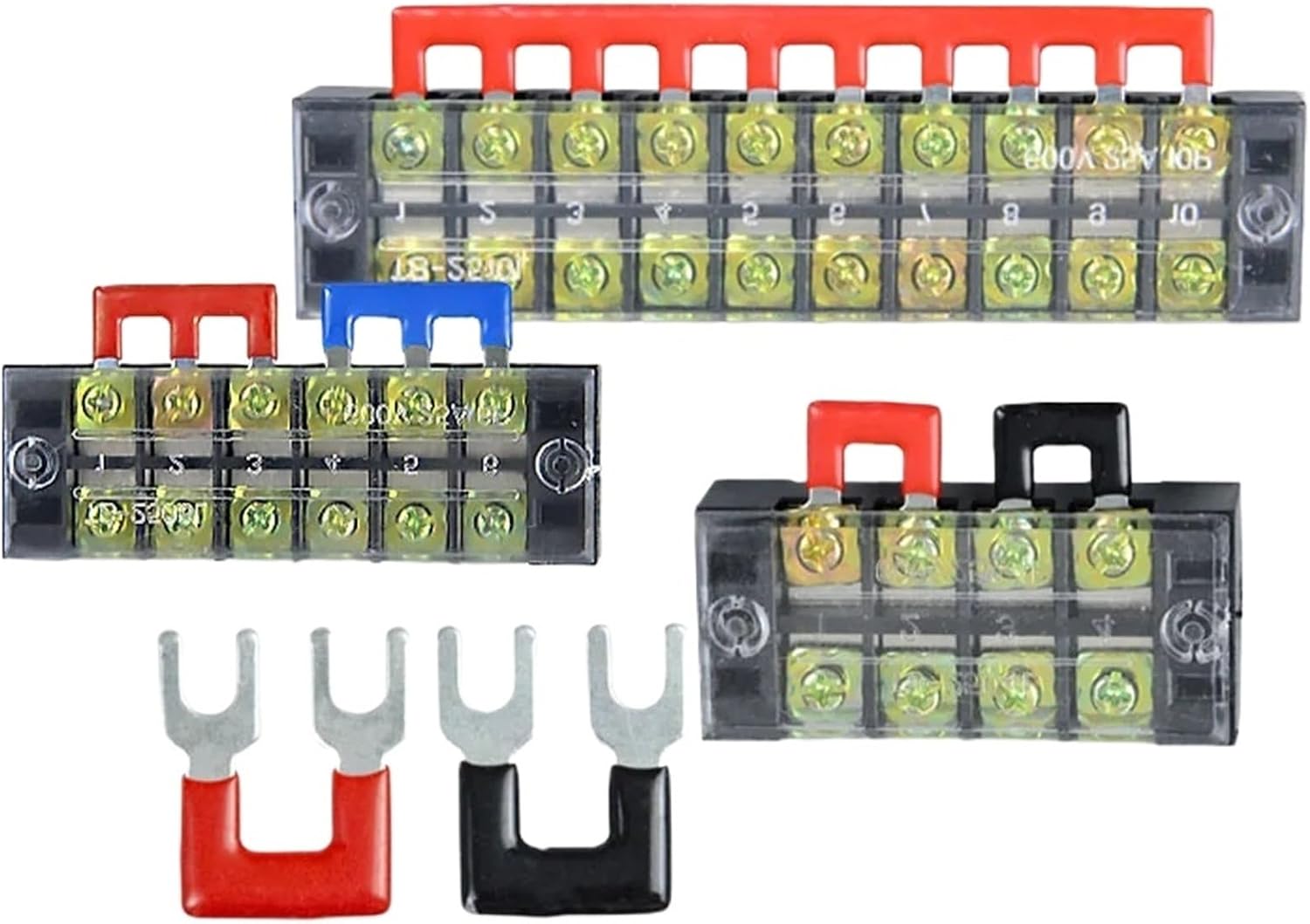 Electrical Screw Terminal Block Strip Fix Insulated Barrier Wire Connector Cable Contact DIY Electronic Electric(3P Block Strip 15A)