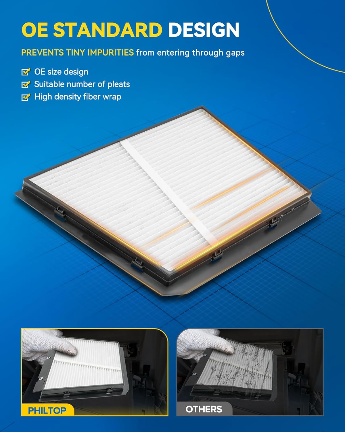 PHILTOP Cabin Air Filter w/Activated Carbon, Compatible with CF12527 Ram ProMaster 2500 2014-2025, ProMaster 1500 2014-2025, ProMaster 3500 2014-2025, ProMaster EV 2024-2026, Pack of 2