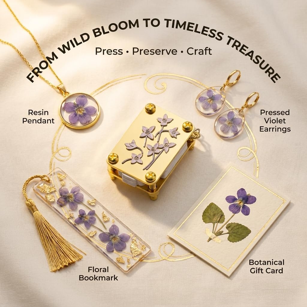 Depehelp Mini Flower Press Keychain Portable Micro Flower Press Kit with 20Pcs Paper Miniature Botanical Preserving Tool for Hiking Nature Walks and DIY Crafts image 2