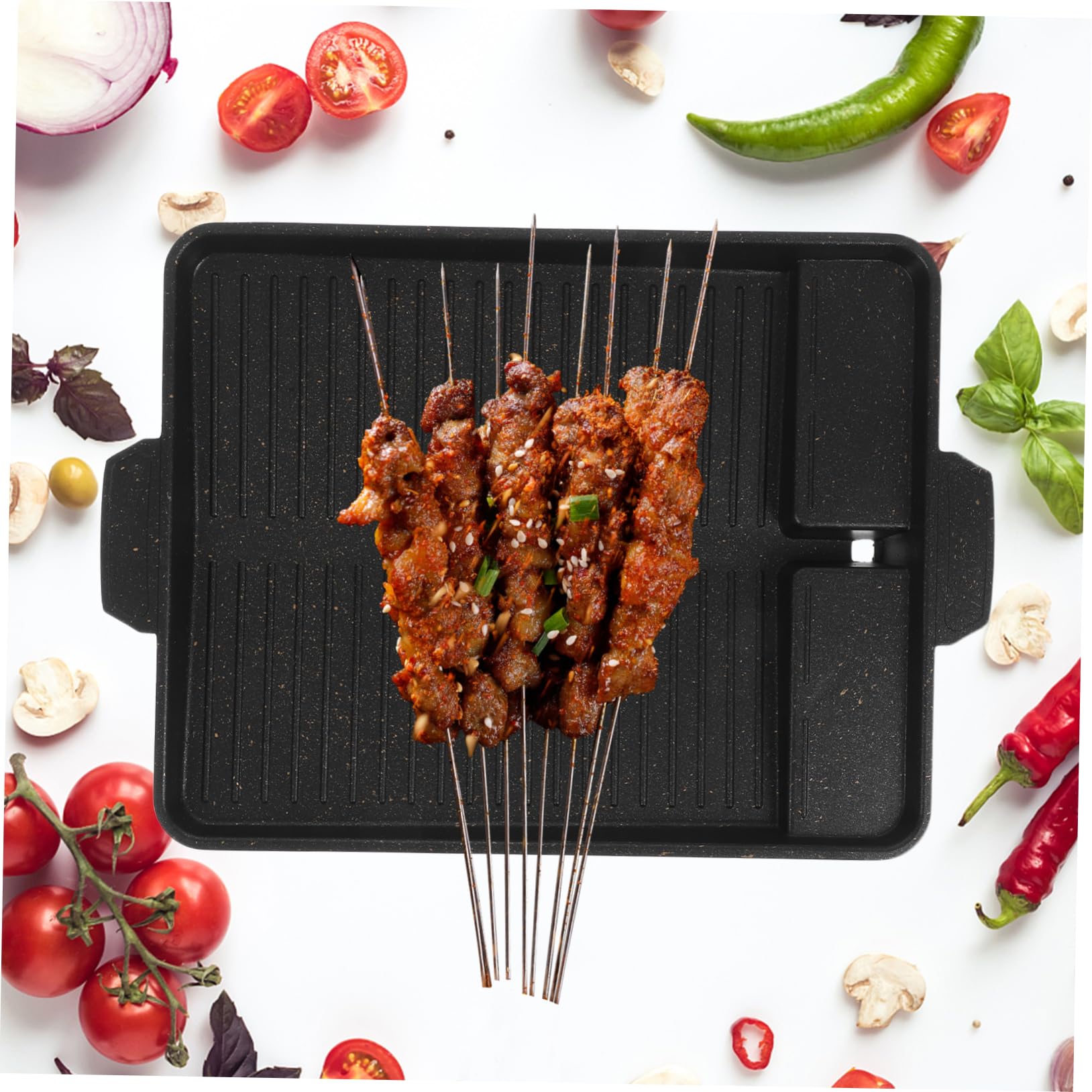 Zerodeko Teglia da Forno Rettangolare in Alluminio Nero Antiadherente Resistente al Calore per Barbecue all Aperto e Campeggio Alta Durabilità
