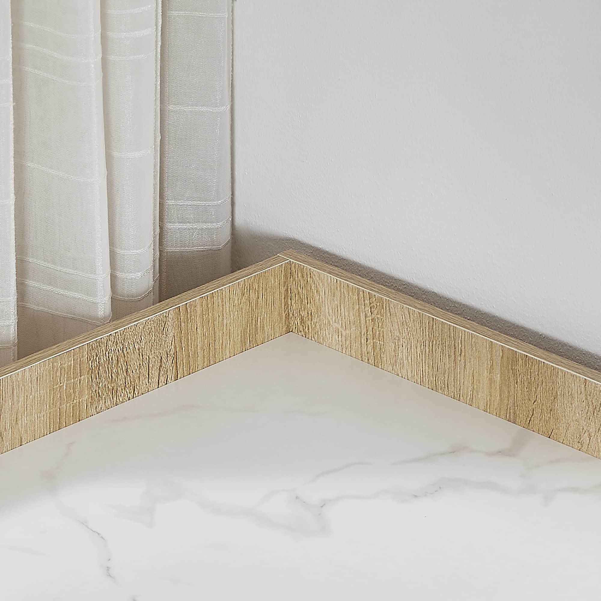 VECELO Armadio ad angolo a 3 livelli con 8 cubi, organizer in legno, moderno scaffale per sala giochi, camera da letto, soggiorno, marmo bianco