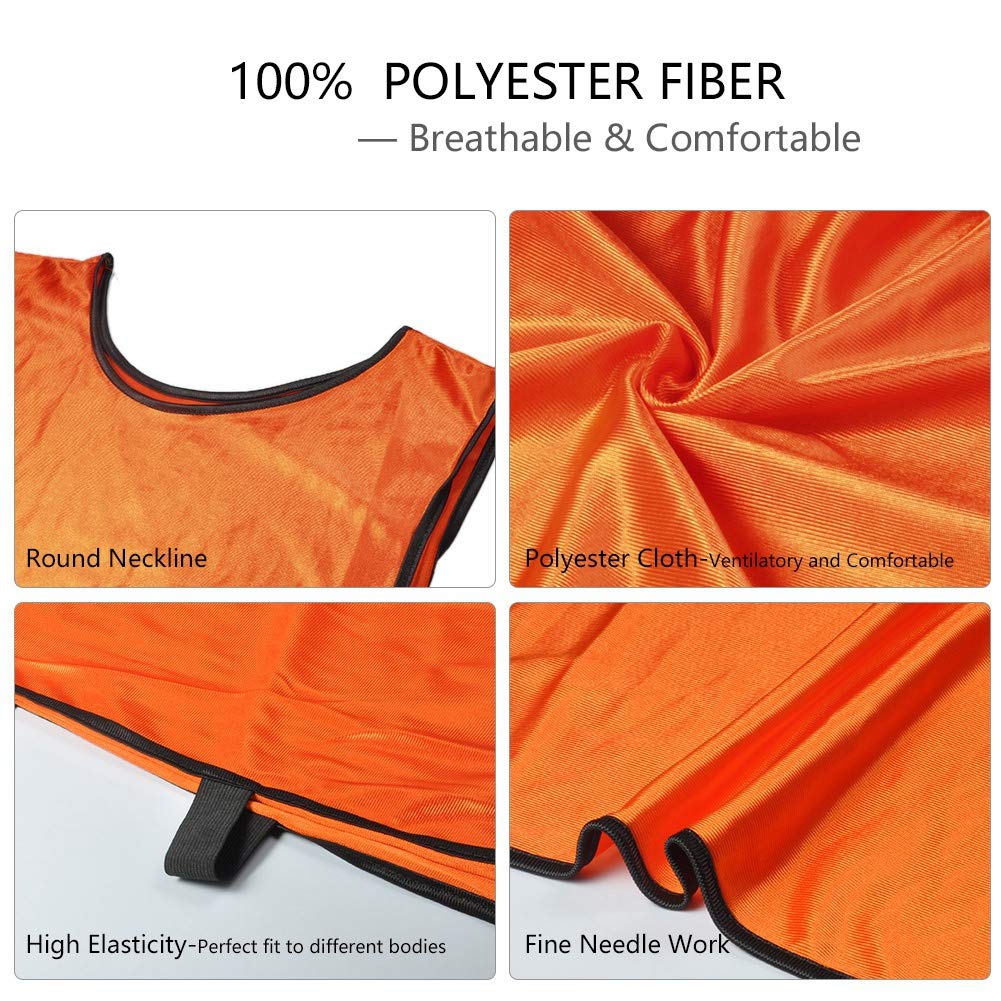 12pcs Soccer Pinnies Scrimmage Vests Breathable Lightweight for Team