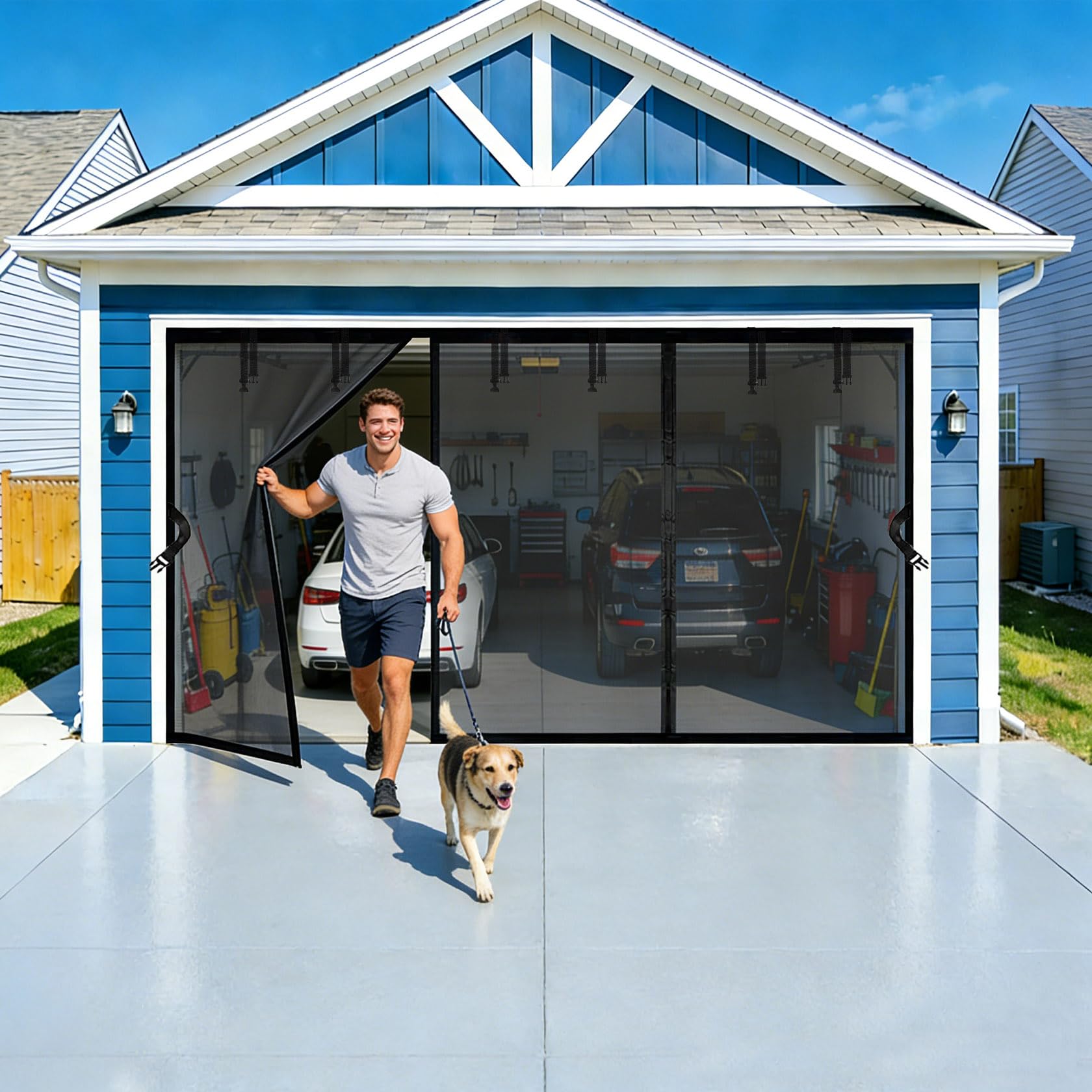 Moustiquaire de garage aimantée 5,7 x 2,7 m rideau intimité haute densité