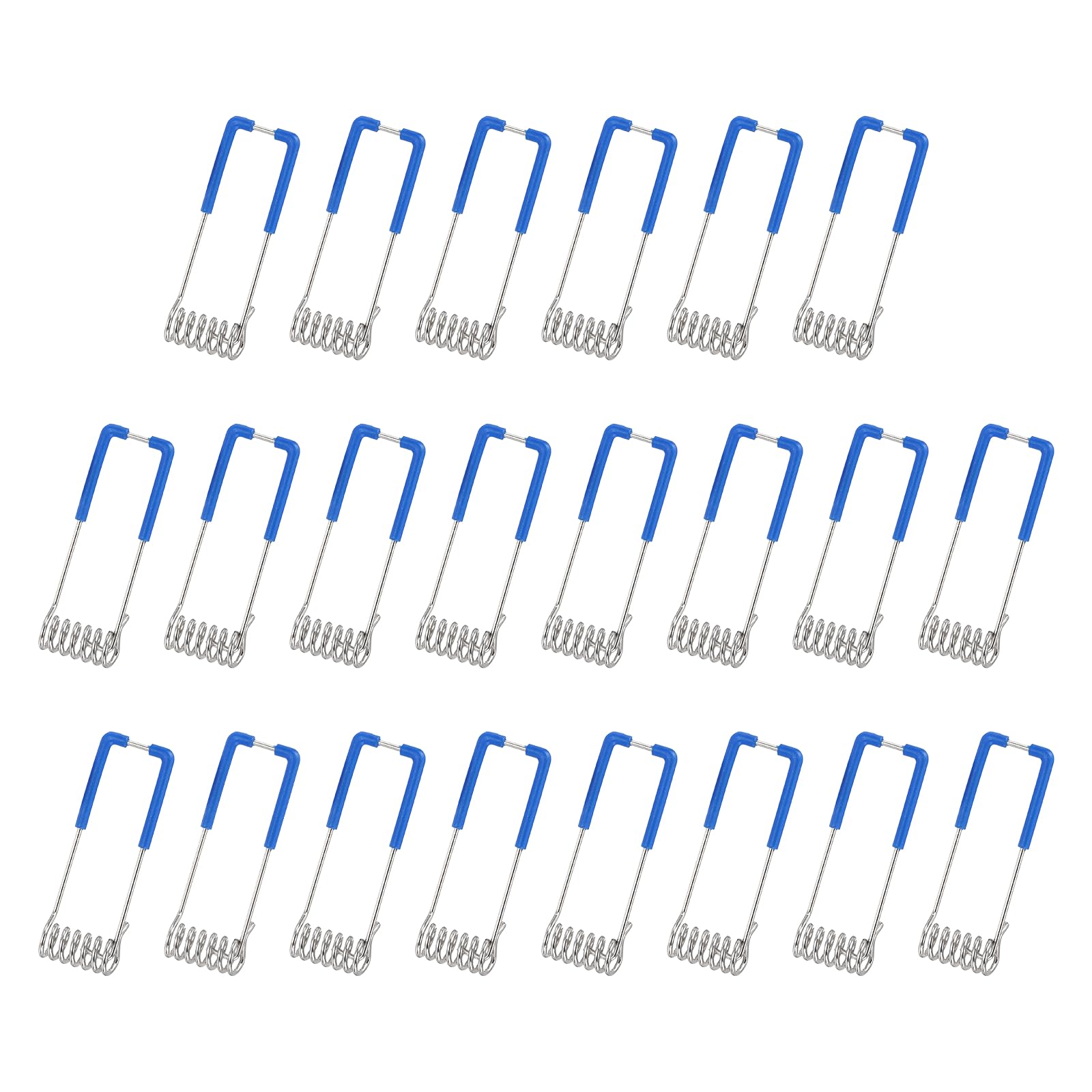 PATIKIL 22pcs Downlight Panel Lamp Spring Clip, 50x16mm LED Recessed Ceiling Lights Accessories Securing Clamps Universal Butterfly Wing Clips for Lighting Fittings, Silver/Blue
