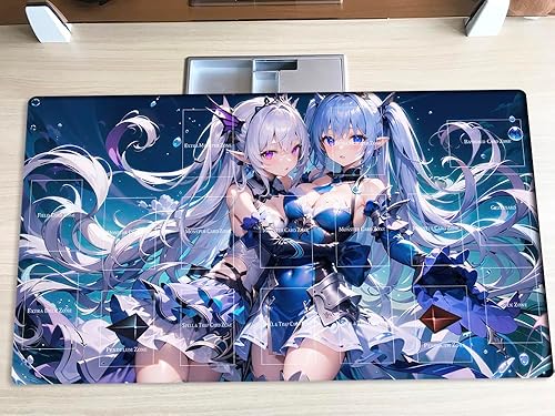 Miniatura 5 de Mlikemat Playmat TCG CCG OCG - Tapete de juego de cartas coleccionables con zonas + bolsa gratis (ZD014-064-K)