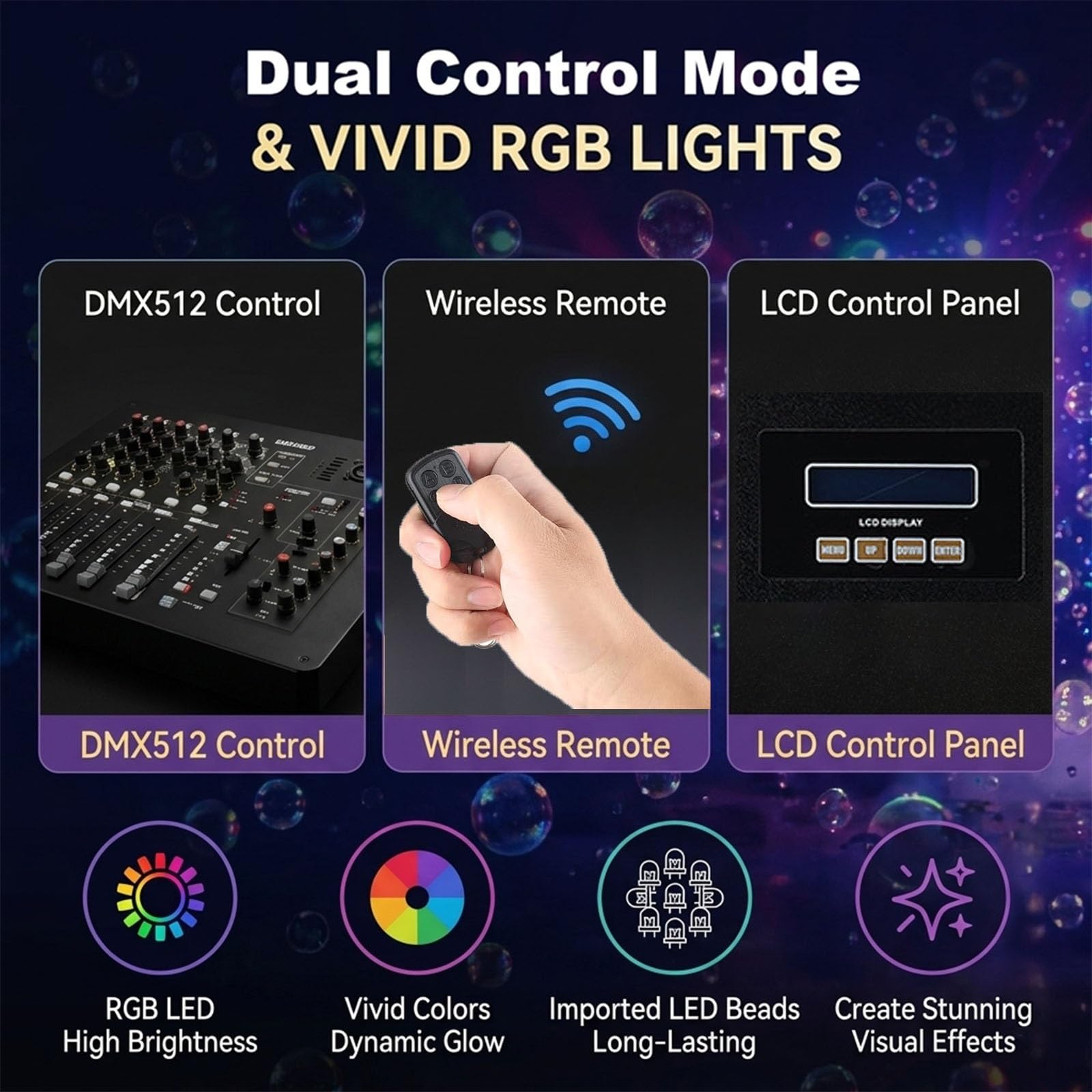 Máquina para Burbujas y Humo Profesional 1500W Impermeable IP25, Generador Efecto Nube con Luz LED y DMX para Escenario DJ Boda Fiesta Discoteca Evento