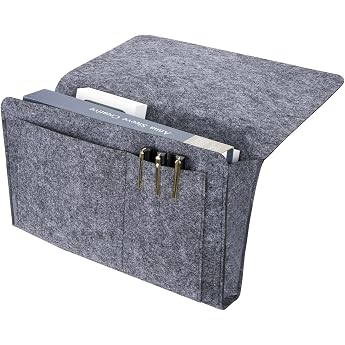 Acooruiteng Bed Organiser Bed Bag for Hanging - Felt Bed Caddy Organiser with Storage Bag for Book, Mobile Phone, Glasses - D