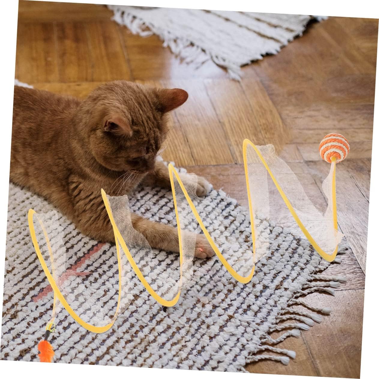 VANZACK 4pcs Interactive Cat Tunnel Toys for Indoor Cats Fun Plaything for Kittens Engaging Activity to Scratch and Explore Ball