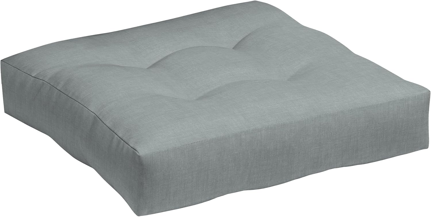 Arden Selections Outdoor Plush Modern Tufted Deep Seat Cushion, 24 x 24, Water Repellent, Fade Resistant, Tufted Deep Seat Bottom for Chair, Sofa, and Couch 24 x 24, Sapphire Blue Leala