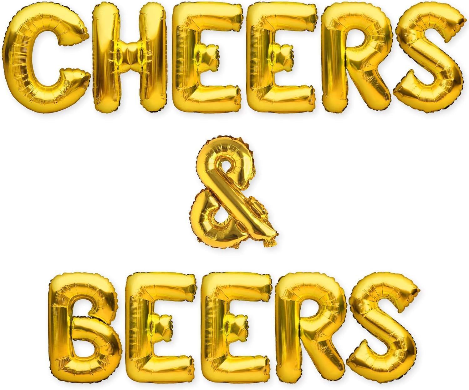 PartyForever CHEERS & BEERS Balloons Banner Gold Birthday Party Decorations Sign