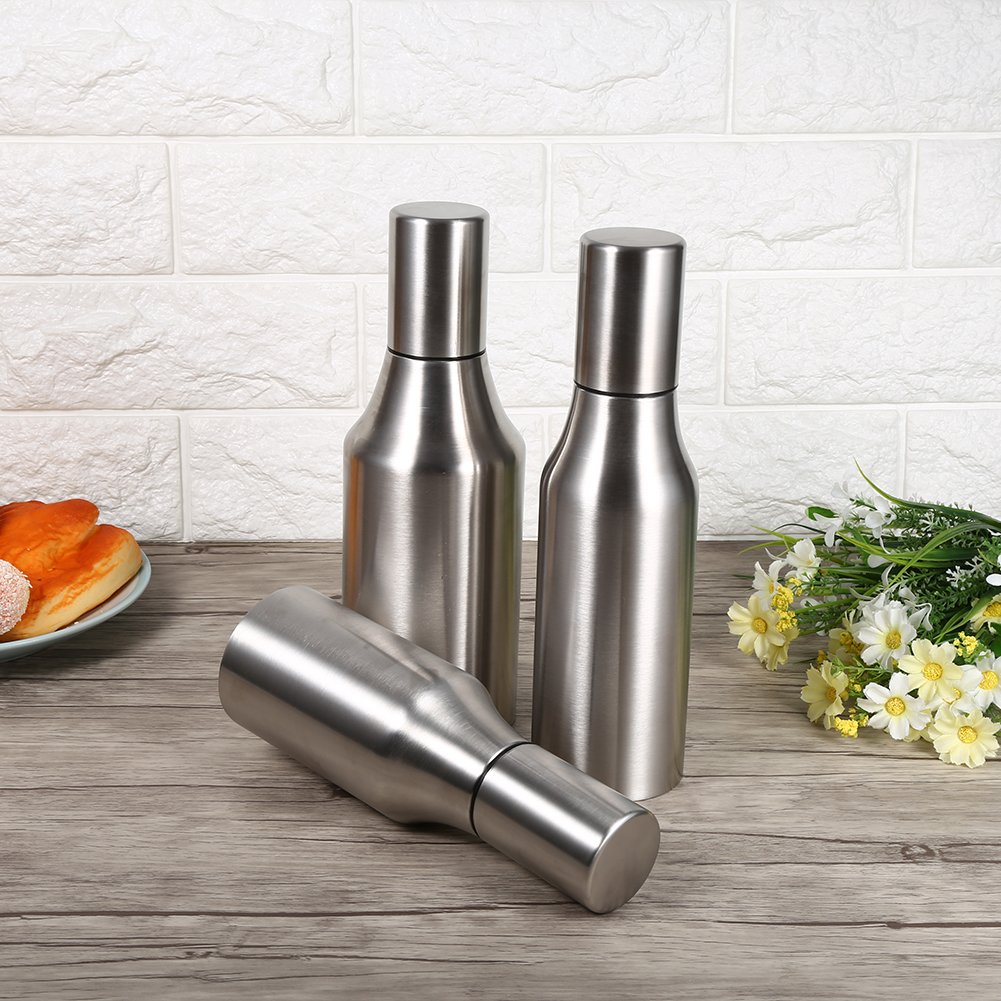 Fdit Oliera Bottiglia Acciaio Inox Dispenser Oliera Pentola Oli Salvagoccia Liquido Distributore Contenitori per Olio e Aceto Utensile da (1000ML)