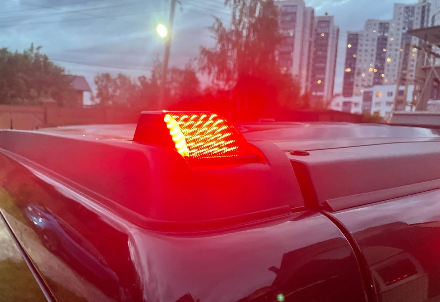 iJDMTOY 10pc Smoked Lens Amber/Red Full LED Cab Roof Marker Light Kit Compatible With 2003-2009 Hummer H2 SUT, Replace OEM Red/Amber Lens Lamps/Bulbs