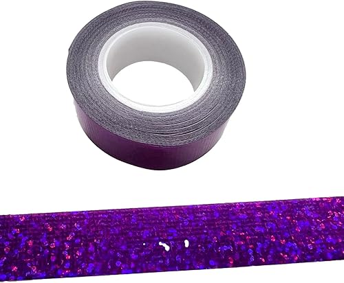 Miniatura 9 de Syntego Cinta adhesiva adhesiva holográfica con efecto de purpurina sólida de 0.591 in x 16.4 ft (oro rosa)