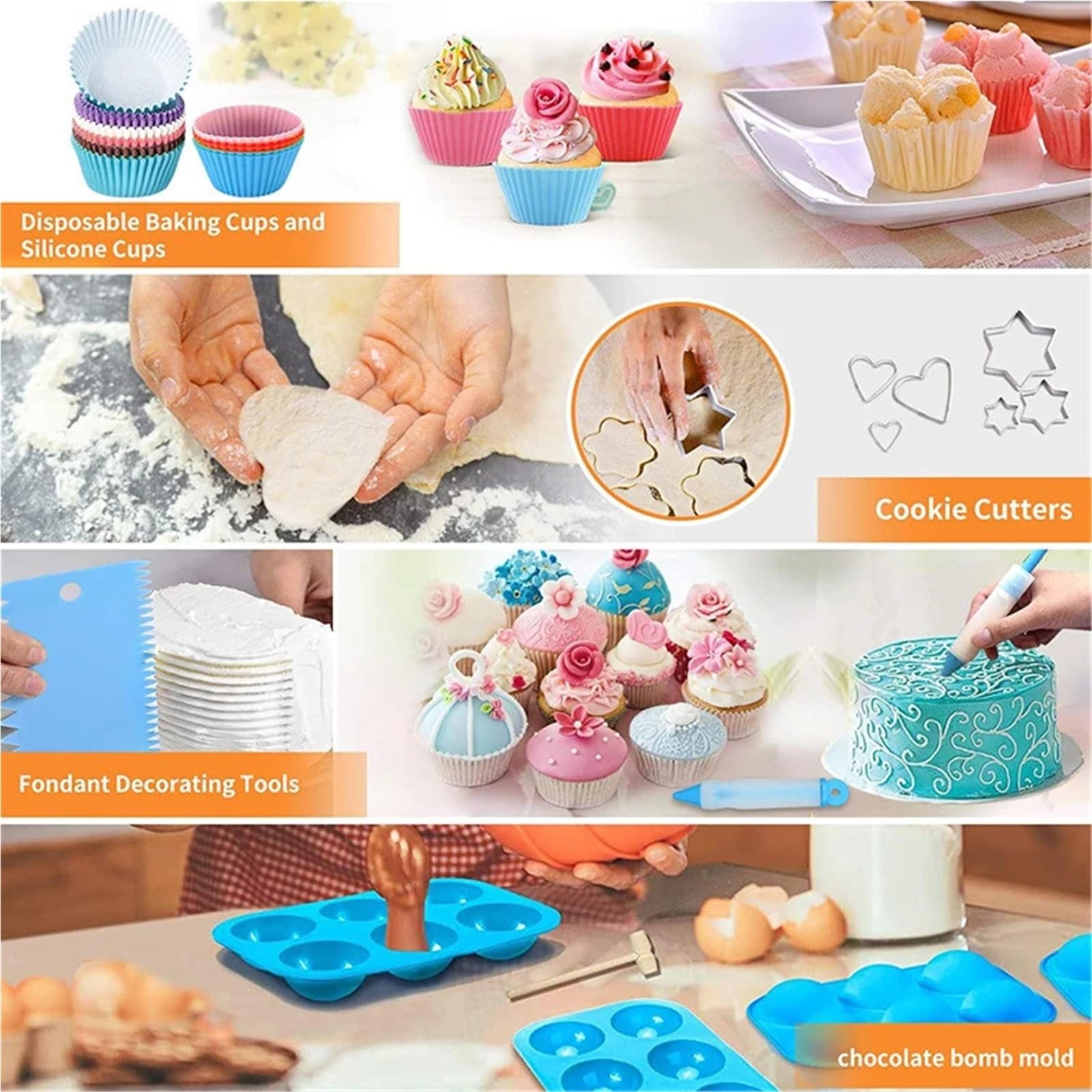 236-teiliges Kuchendekorationswerkzeug-Set | Komplettes Set aus Spritzbeuteln und Spritztüllen for Backen von Kuchenglasuren
