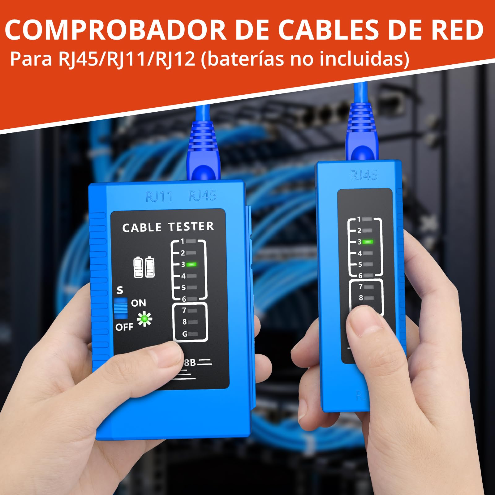 GETLITOOL Crimpadora RJ45 Kit Completo con 60 Conectores Cat6 Dorados Pelacables Probador de Red Herramientas para Crimpar Ethernet Cat5e/Cat6/Cat6a/Cat7