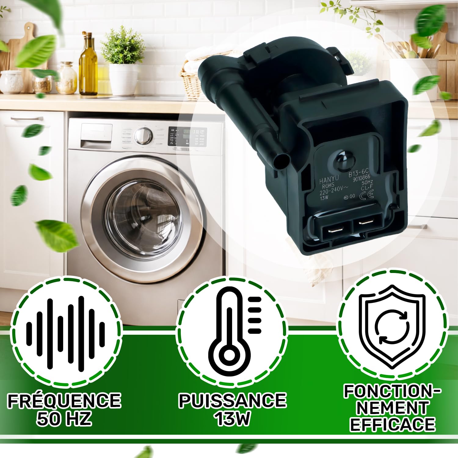 ONIX TECH Pompe à Condensat pour Sèche-Linge B13-6C 13W 220/240V avec Code Original 1120991201 1258349214 125834921/4 pour Zanussi pour Aeg pour Electrolux - Garantie de 5 Ans