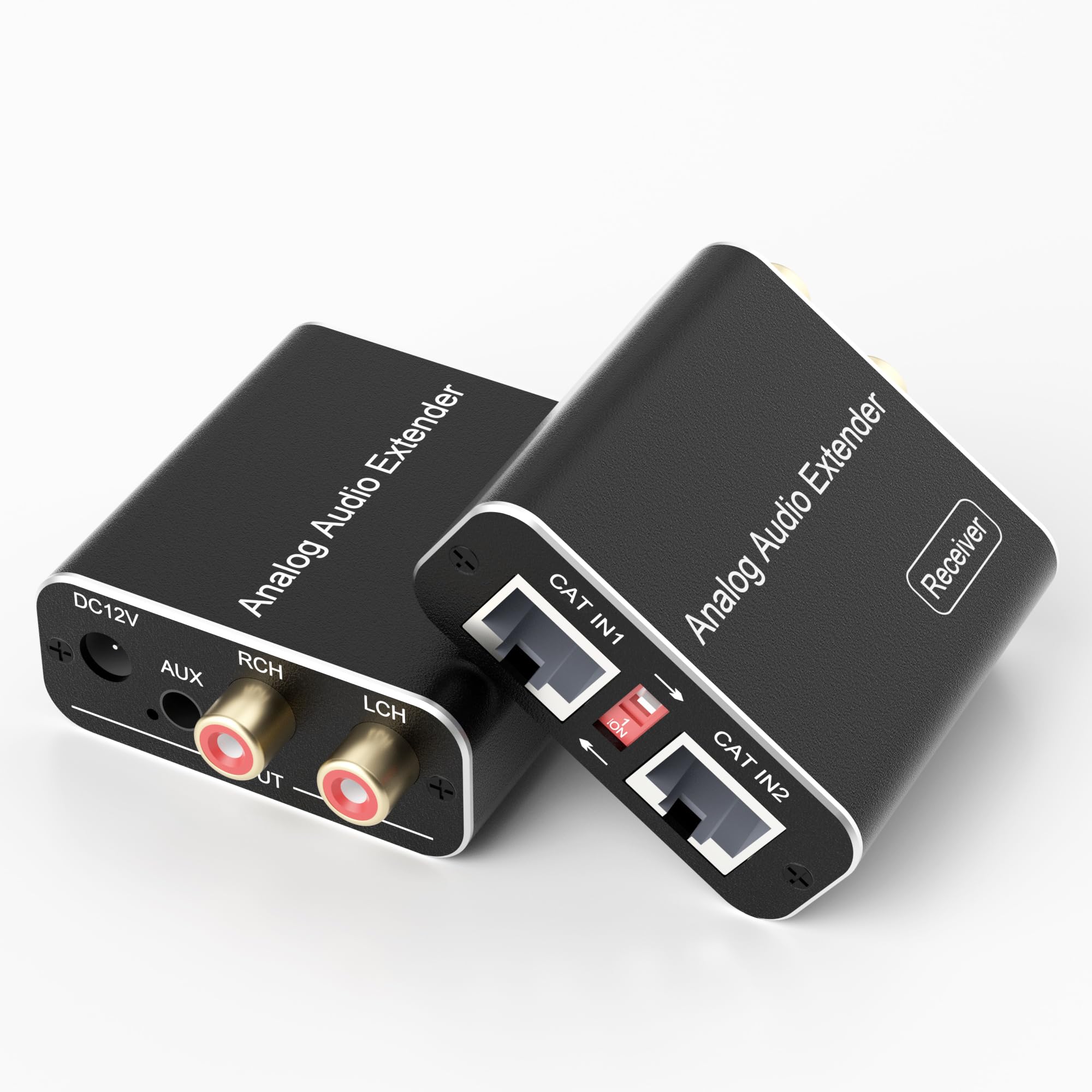 Extenseur Audio Analogique RCA 3.5mm Sur CAT5e/6/7 - Transmission 450m POC Full HD