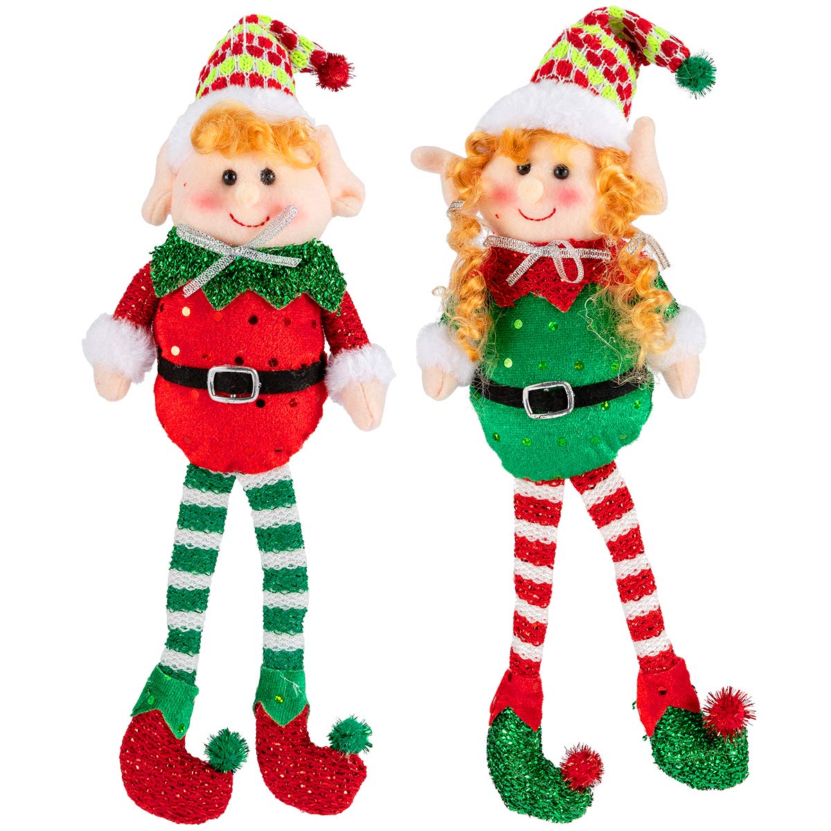 Amazon.co.jp: Apipi 2個セット 13インチ クリスマス エルフ人形