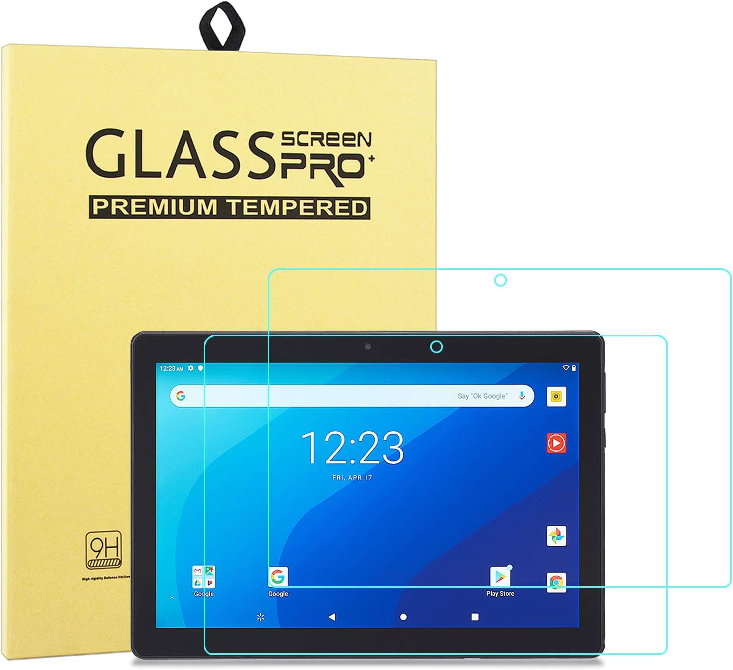 [2-Pack] DMLuna Tempered Glass Screen Protector for Onn 10.1 Tablet Pro (MODEL:100003562) ONLY, HD Clear Bubble Free Easy Installation Anti-Fingerprints 9H Hardness (WILL NOT FIT ONN 10.1 TABLET Model: 100011886 / ONA19TB003)