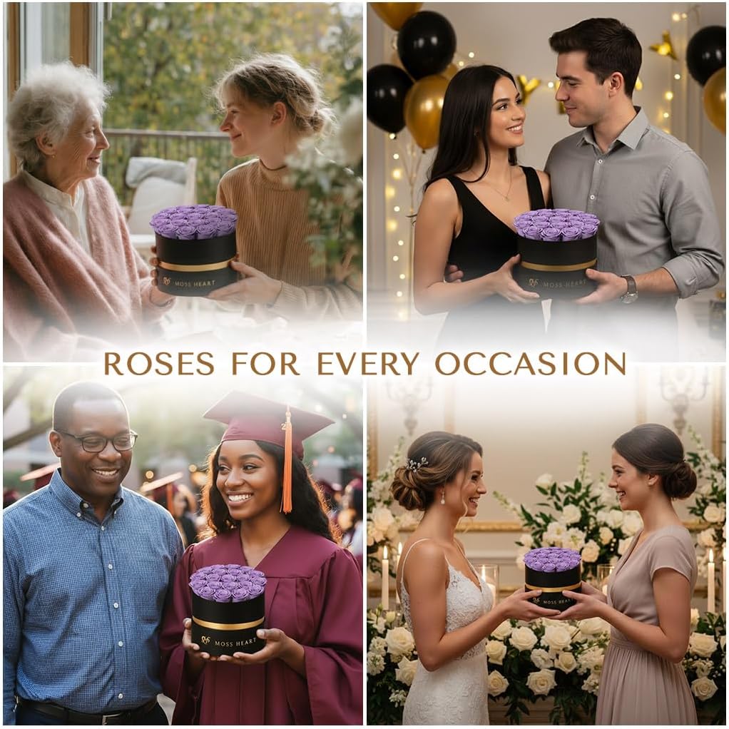 20 Petite Preserved Roses in Round Box, Forever Roses, Long-Lasting 1+ Year, No Watering, Home Décor Centerpiece, Gift for Her, Birthday or Anniversary - Image 4