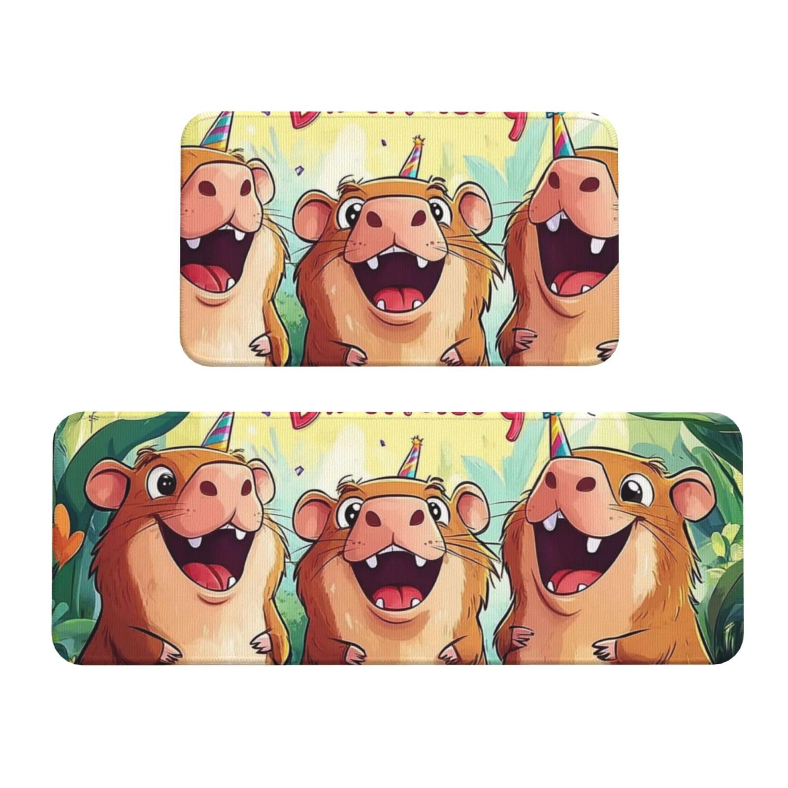 Alfombras de cocina Capybara antideslizantes para cocinar sin fatiga y con estilo