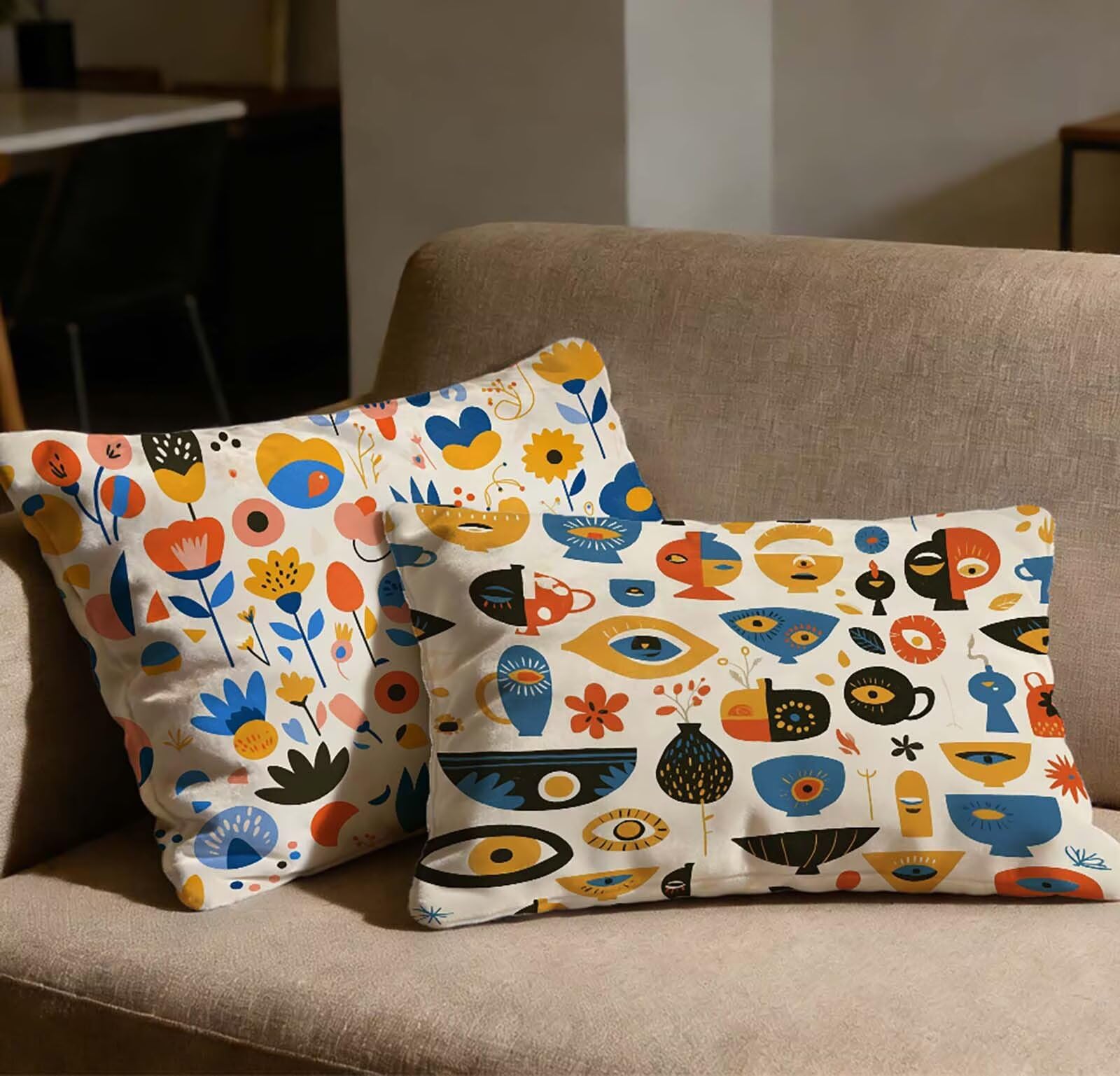 Taie oreiller 80x100 lot de 2 housse de coussin rectangulaire en velours avec zip invisible