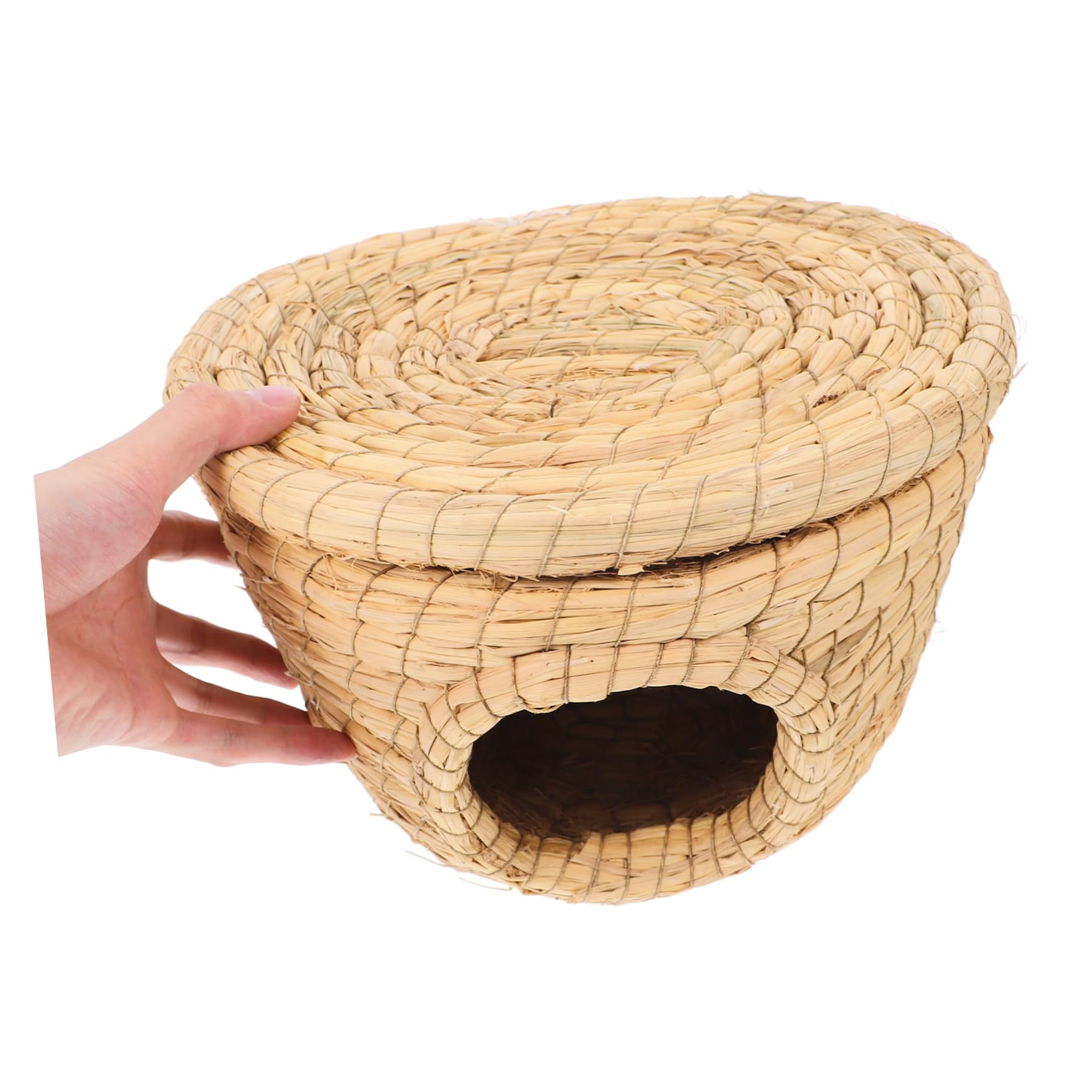 Yardwe Casa de Tejida para Conejos y Hámsters Nido de Cama y Juguete Masticable para Conejillos de Indias y Pequeños Roedores de Limpiar