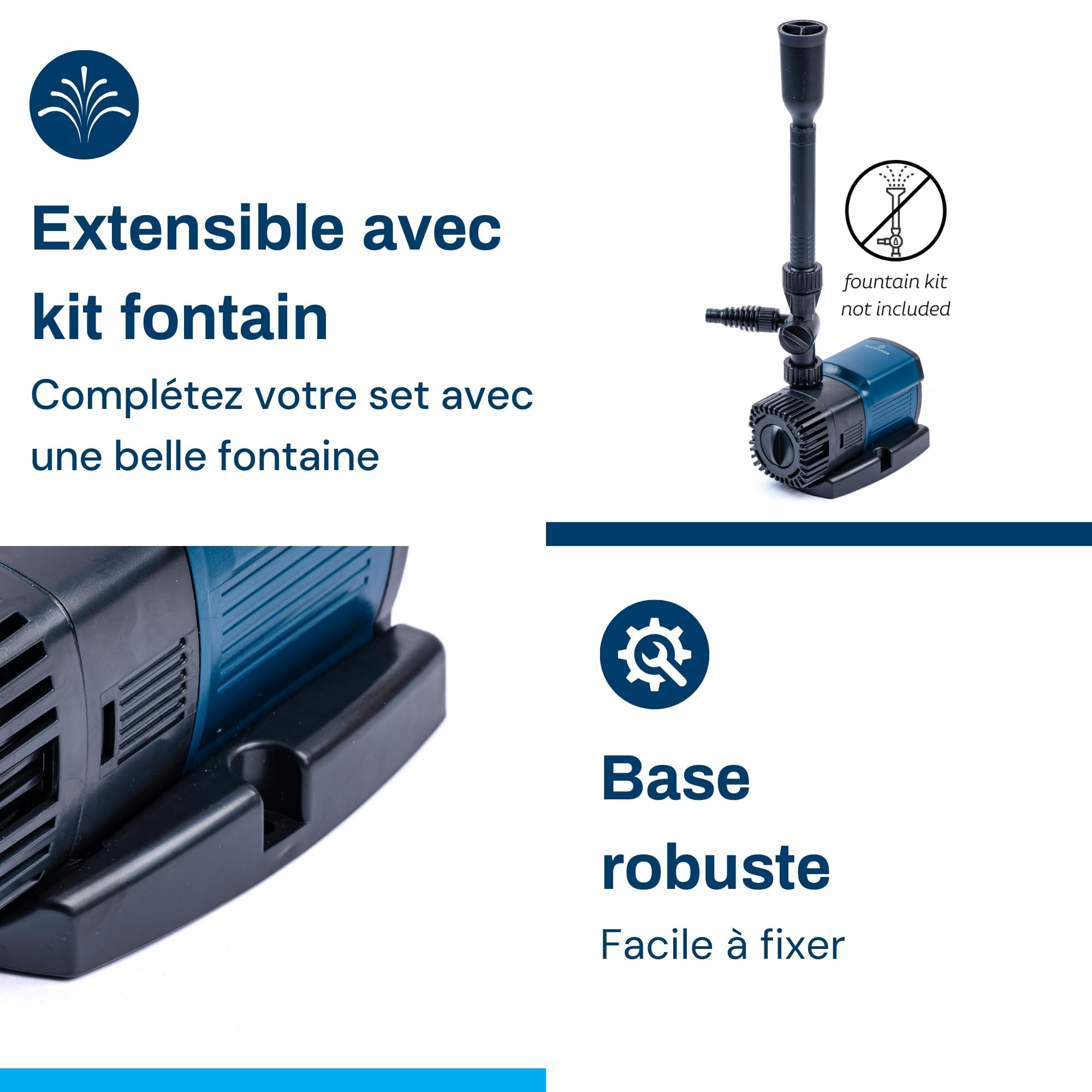 BluFlow Control 2.800 - Pompe de bassin réglable - Pompe de fontaine - Pompe de filtration - 2 800 litres par heure - 18 watts