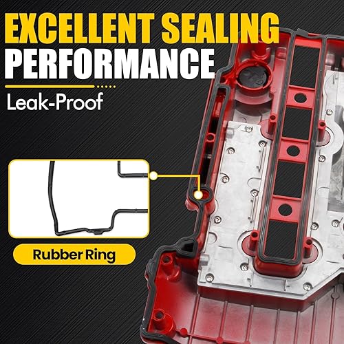 Miniatura 4 de Cubiertas de válvula de aluminio compatibles con Chevy Cruze Sonic Volt Trax Buick Encore Cadillac ELR 1.4L Turbo Reemplazar 55573746 25198498
