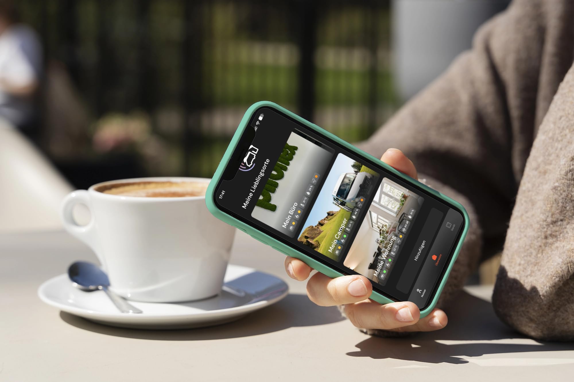 sonsor - Mobile Alarmanlage mit LTE, GPS-Ortung & kostenloser App für Wohnmobile, Vans, Garagen, Gärten oder Werkstätten (schwarz)