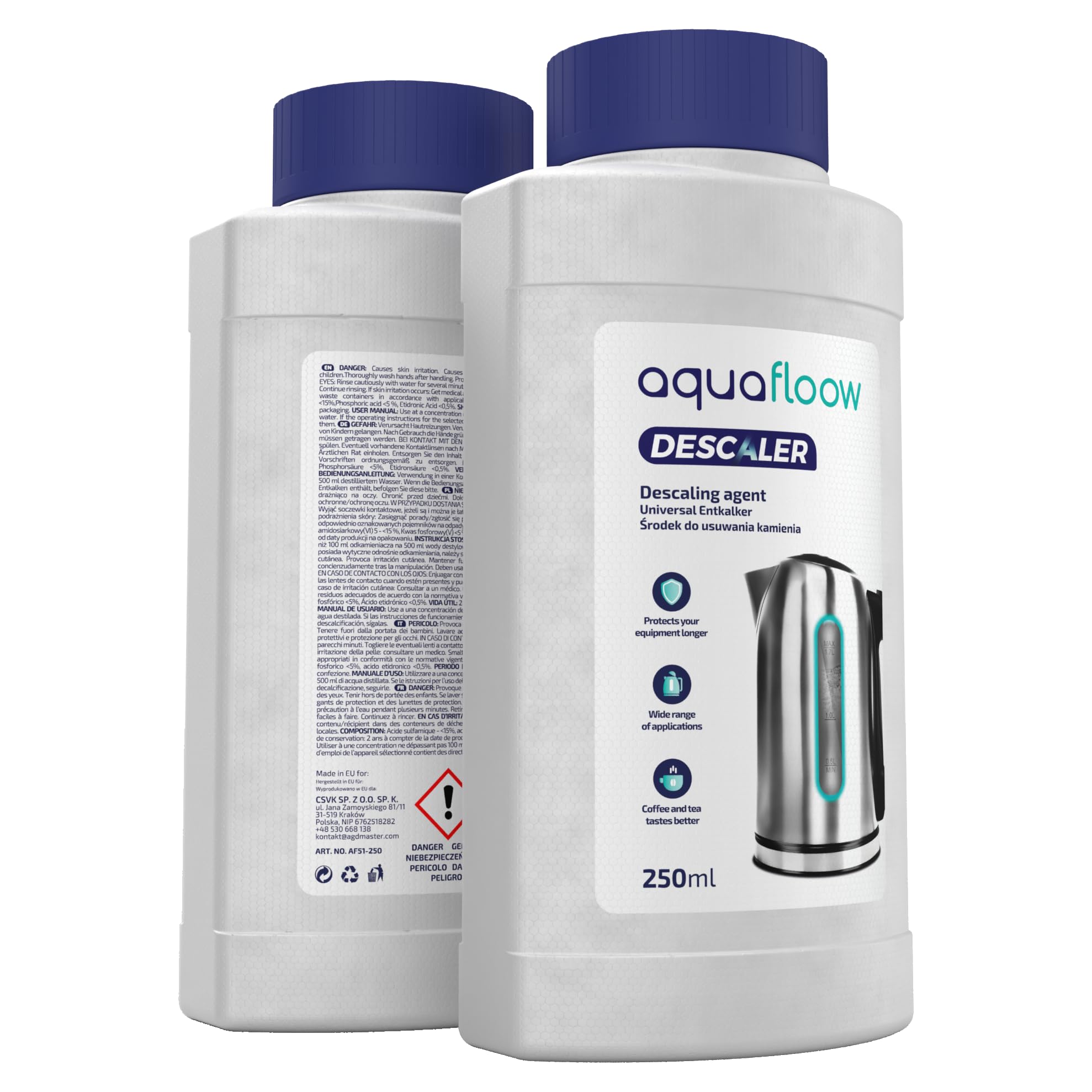 Aquafloow Kit d'Entretien Philips Saeco AquaClean Filtres à Eau Pastilles Nettoyage Détartrant Brosse
